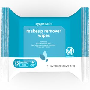 Amazon Basics Hydrating Makeup Remover Wipes, 25 wipes