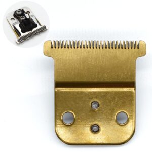 Professional Carbon Stainless Steel T-Shaped Replacement Blade Set Compatible with Andis D7/D8 Slimline Pro-Li Cord/Cordless Hair Trimmers (Gold)