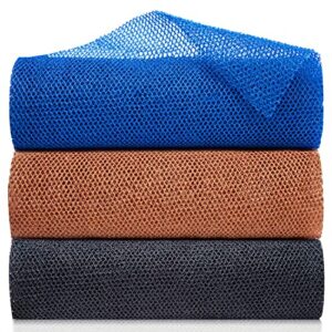 3-Piece African Exfoliating Net Sponge Set – Long Net Rags for Shower Body Scrubbing