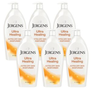 Jergens Ultra Healing Dry Skin Lotion, Hand and Body Moisturizer for Quick Absorption into Extra Dry Skin with Hydralucence Blend, Vitamins C, E and B5, White, 32 oz, Pack of 6