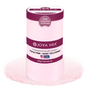 Joya Mia Acrylic Powder for Nails> MMA-Free> Super Adhesion Professional Powder for Flawless & Long-Lasting Nail Enhancements> Easy Application> Vibrant & Stunning Colors – Topaz Pink> 32 oz