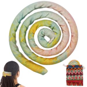 Spiral Lock Hair Tie Dreadlock Accessory Bendable Hair Ties for Women and Men Ponytail Holders Colorful Dreadlock Hair Tie Long Dreads Thick Curly Hair Holder (Misty Forest)