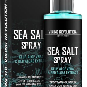 Viking Revolution Sea Salt Spray for Hair Men – Hair Texturizing Spray with Kelp, Aloe Vera and Red Algae Extract – Surf Spray to Add Volume and Texture Sea Salt Spray for Men Beach Hair Spray – 8.8oz