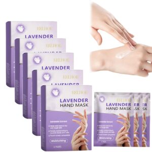 Deep Moisturizing Hand Mask，Exfoliating Hand Mask，Lavender Hand Mask，Intensive Repair Hand Mask Gloves，Moisturizing Gloves，Suitable For Men Andwomen (5pcs)