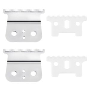 2 Pack T Blades Ceramic Blades Compatible with Andis Trimmer T, G, GO, GTO, GTX, Headliner LS2, LS3 Replacement Blades
