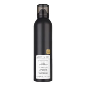 Kristin Ess Hair Style Reviving Dry Shampoo with Vitamin C for All Hair Types, Blonde and Brunette Hair, Oil Absorbing + Time Saving Dry Shampoo Powder Spray for Women, Vegan, 4 oz