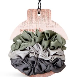 Kitsch Satin Hair Scrunchies for Women – Softer Than Silk Scrunchies for Hair | Satin Scrunchies for Girls & Stylish Satin Hair Ties for Women | Cute Satin Hair Scrunchie for Styling, 6 pcs (Winter)