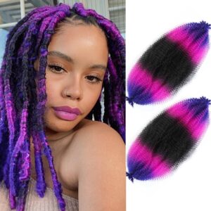 Springy Afro Twist Hair – 30 Inch, 2 Packs, Pre Fluffed, Soft Locs Hair Extensions (30 Inch, 1B/Purple/Blue#)