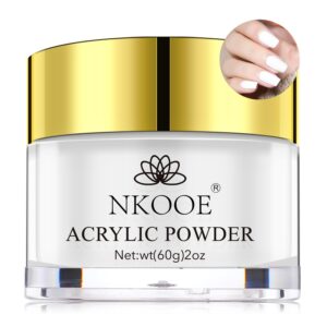 NKOOE White 2oz 60g Acrylic Powder Set> Long Lasting> No Need to Use Nail Lamps> Perfect for DIY> 3D Manicures and French Manicures