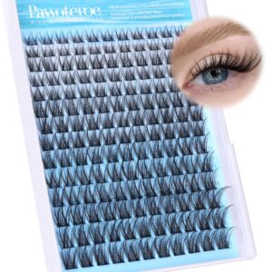 Pawotence Wispy Lash Clusters Natural Cluster Eyelash Extensions 154pcs Individual Lashes 8-16mm Cluster Lashes Extension DIY False Eyelashes Soft Comfortable Natural Eyelash Clusters with Thin Band