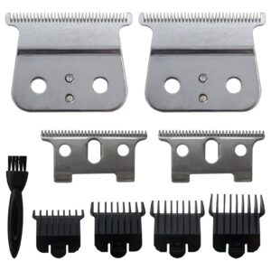 MOKSI 2 Pack T Blade for Andis T Outliner Trimmer, for Andis GTX Trimmer, Replacement Blade Compatible for Andis #04710 and for Andis #04521 with Clipper Guard+Limit Comb+Brush-Sliver
