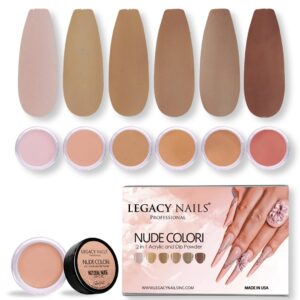 Legacy Nails Professional ACRYLIC NAIL POWDER COLLECTION – High-Pigment Formula> Long-Lasting Wear & Salon-Quality Nail Art> Extensions> and Sculpting (NUDE COLORI COLLECTION)