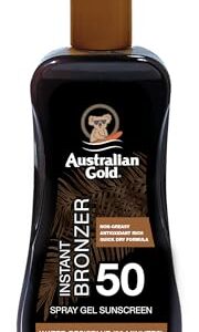 Australian Gold Spray Gel Sunscreen with Instant Bronzer SPF 50, 8 Ounce | Moisturize & Hydrate Skin | Broad Spectrum | Water Resistant,B07DG52KLY