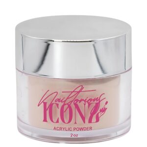 NAILTORIOUS-ICONZ Endless Nude> Acrylic Nail Powder Pink 2oz | Professional Colored Acrylic Powder for Nails | Nail Art Supplies for Acrylic Nails> Nail Tips> & Dip Powder Applications