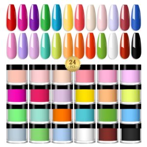 PLIAGE 24 Colors Acrylic Powder> Colored Acrylic Powder for Nail Acrylic Powder DIY Art Design Christmas Gifts for Women and Girls