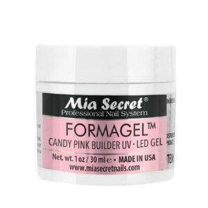 Mia Secret Nudes 1oz Formagel Gel Nail Builder – UV Led Gel – Cover Blush – Cover Tan – Candy Pink Pick Yours (Candy Pink)
