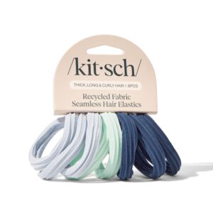 Kitsch Hair Ties No Damage – Strong, Stretchy Hair Bands | Soft Nylon Ponytail Holders, Snag-Free Rubber Bands, Perfect for Updos & Braids – Garden Bouquet, 8pcs