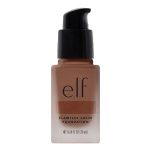 e.l.f. Flawless Satin Foundation, Lightweight & Medium Coverage, Semi-Matte Finish, Vegan & Cruelty-Free, Spice, 0.68 Fl Oz (20mL)