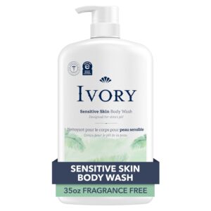 Ivory Gentle Body Wash, Designed for the Whole Family, Free of Dyes Heavy Perfumes Parabens Phthalates & Silicones, Fragnance-Free, 35 oz