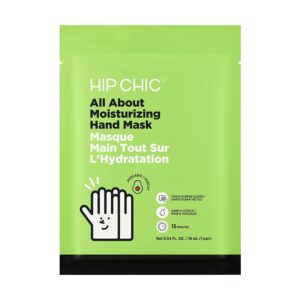 HIP CHIC ® ALL ABOUT MOISTURIZING HAND MASK 1 EA – Touchscreen friendly intensive hydrating spa treatment mask for Hands gloves