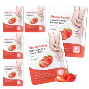 WENJLYJ 6 Pairs Hand Mask for Dry Cracked Hands>Nourishing Moisturizing Gloves>Hands Moisturizer for Deep Moisturizing>Silky Smooth Moisturizing Gloves>Hand Care Mask Set(J)