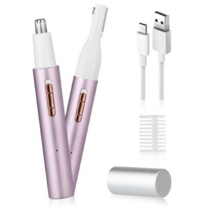 Yunmiss 2025 Rechargeable Nose and Ear Hair Trimmer for Women Men – Painless Facial and Eyebrow Hair Remover, Dual-Edge Blades, IPX7 Waterproof, Compact and Portable Electric Clipper for Travel