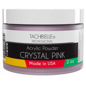 Tachibelle Professional Acrylic Nail System Acrylic Powder> 2 oz. Made in USA. Used in Professional Salons. (Crystal Pink 2oz)