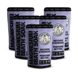 5 Pack Bundle: Coach Soak Recovery Bath Soak, Epsom Salt Bulk – Bath Salts Bulk, 5 Pack Bundle – Total of 15 Pounds (Lavender)