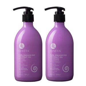 Luseta Curly Hair Shampoo & Conditioner Set with Coconut Oil, Unlimited Bounce and Definition for wavy and Coily hair, Reduce Frizz and Repair Dry Hair, for All Curl Types Sulfate Free 16.9Fl oz × 2