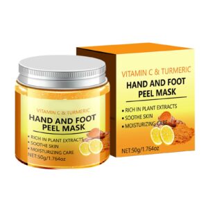 Vitamin C & Turmeric Foot and Hand Exfoliating Wax> Nourishing and Hydrating Mask for Hands and Feet> Repairs Dry> Rough> and Cracked Skin(1.76 oz)