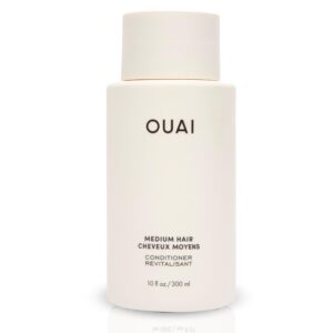OUAI Medium Conditioner – Hydrating Hair Conditioner with Coconut Oil, Babassu Oil, and Keratin – Strengthens, Repairs and Adds Shine – Paraben and Phthalate Free Hair Care Products (10 Oz)