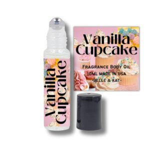 Fragrance Body Oil Roll-On Scented Vanilla Cupcake – 0.33 Fl Oz (10ml) for Men & Women – 100% Fragrance Oil – No Alcohol Fillers – Can Also Use as Diffuser Oil – Made in USA