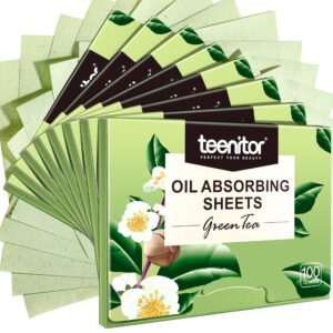 Teenitor Green Tea Blotting Paper – 800 Oil Absorbing Sheets for Oily Skin, Face Oil Control Film