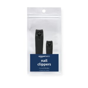 Amazon Basics Toenail Clipper and Fingernail Clipper Set, Black