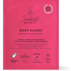 Seoulista Beauty Rosy Hands Instant Manicure At Home – Hand Mask Treatment – Fade Dark Spots – Soothe and Hydrate Dry Skin> Aging & Cracked Hands with Vitamin C and Beeswax | Award Winning