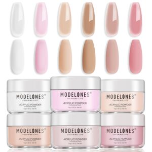 Modelones Acrylic Powder> 6 Colors Transparent Jelly Nude Nail Powder Milky White Pink Nude for Nail Art 3D Nail Carving French Nail Extension> Gifts for Women