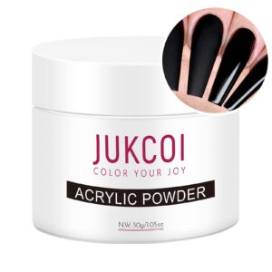 Jukcoi Acrylic Powder> Pink> White> Clear> Milky White> Red> Black> Nude 7 colors Monomer Acrylic Powder Nail Powder Professional Polymer for Acrylic Nails Extension> French 3D Manicure Long-Lasting No Need Nail Lamp (1.05oz (30g)> Black)