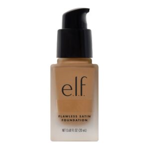 e.l.f. Flawless Satin Foundation, Lightweight & Medium Coverage, Semi-Matte Finish, Vegan & Cruelty-Free, Linen, 0.68 Fl Oz (20mL)