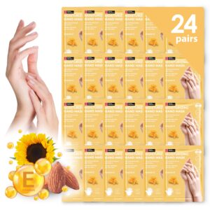 Innerest 24 Pairs Original Derma Beauty Hand Mask Bulk> Moisturizing Hand Gloves for Dry Hands> Nail Care Essential (Vitamin E)
