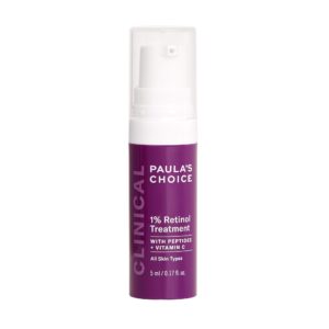 Paula’s Choice CLINICAL 1% Retinol Treatment Cream with Peptides, Vitamin C & Licorice Extract, Anti-Aging & Wrinkles, Travel Size. PACKAGING MAY VARY.