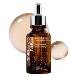 IOPE BIO-PDRN Caffeine Shot Serum | 38% 𝑷𝒍𝒂𝒏𝒕-𝒃𝒂𝒔𝒆𝒅 Vegan PDRN & 20,000ppm Caffeine & Niacinamide in a Bottle, Plumping Skin, Intense Lifting and Firming, Korean Skincare, 1.01 Fl Oz