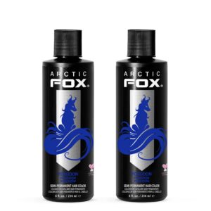 ARCTIC FOX Vegan and Cruelty-Free Semi-Permanent Hair Color Dye – POSEIDON 8 Fl Oz (Pack of 2)