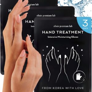 Moisturizing Hand Mask for Dry ed Hands & Nails – Softening Spa Treatment – Collagen Gloves with Natural Plant Extracts – Nourishing Self Care Gift with Shea Butter for Women & Men (3 Pack)
