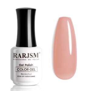 RARJSM Gel Nail Polish Jelly Pink Translucent Sheer Nude Colors Neutral Skin Tone Gel Polish Milky Clear Ice Pink 15ml Single Bottle Soak off UV LED Cured at Home Salon DIY French Manicure Nails Art