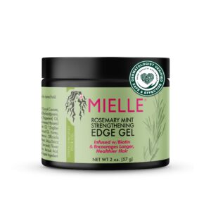 Mielle Organics Rosemary Mint Strengthening Edge Gel, Biotin & Essential Oil Hair Styling Treatment, 2 Ounces