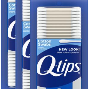 Q-tips Cotton Swabs for Hygiene and Beauty Care Original Cotton Swab Made with 100% Cotton 750 Count (Pack of 3)