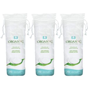 Organyc 100% Organic Cotton Rounds – Biodegradable Cotton, Chemical Free, For Sensitive Skin (210count) – Daily Cosmetics Beauty and Personal Care