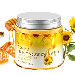 Honey & Sunflower Seeds Peel Mask>Exfoliating Hand & Foot Peeling Mask> Moisturizing & Hydrating for Extra Dry Hands>Softening & Intense Nourishing>Hand Care for Men & Women(50g)