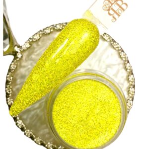 Yellow Star Glow Dip Powder Acrylic Powder> Nail Art Designs> Manicure or Pedicure Dipping Powder for Home or Salon Use. Dip Powder System> Long Lasting> Cruelty Free. 0.25 Oz Jar.