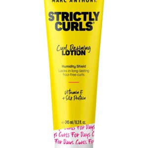 Marc Anthony Curl Defining & Enhancing Lotion, Strictly Curls – Moisturizing Detangler with Vitamin E & Silk Protein for Long-Lasting Frizz-Free – Bounce & Shine For Wavy, Dry or Damaged Hair